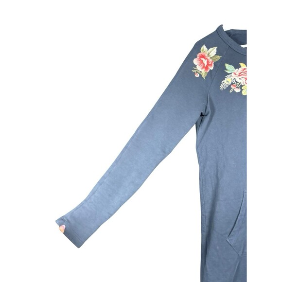 Driftwood Layla XS Dress Tunic Navy Blue Cotton Embroidered Peacock Floral Boho - Picture 6 of 13